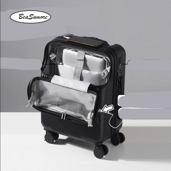 BeaSumore Front Open USB Suitcase